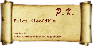 Pulcz Kleofás névjegykártya